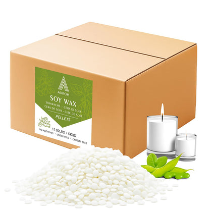 Auroh Pure Soy Wax for Candle Making - 1KG Premium Candle Wax Pellets for DIY Projects - Natural and Eco-Friendly SOYA Wax Beads for Arts and Crafts