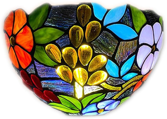 Tiffany Wall Lamp 12 inch Handcrafted Stained Glass Lamp Shades Antique Design for Living Room Lounge Hallway