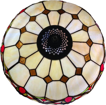 Auroh Tiffany Ceiling Lamps 16 inch Stained Glass Handcrafted Lamp Shades Antique Design Stunning Quality Ceiling Lamp for Living Room Bedroom Lounge (C-1650)