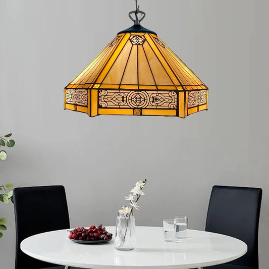 Tiffany Pendant Lamps Handcrafted Stained Glass 16 inch Lamp Shades Stunning Quality Antique Design Pendant Lamps for Living Room Bedroom Lounge Hallway (P-1605)