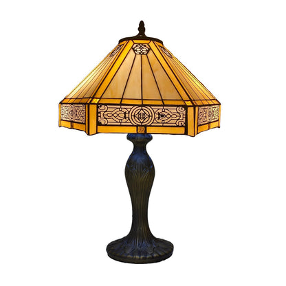 Auroh Tiffany Style Table Lamp Handcrafted 16 inch Stained Glass Lamp Shades Antique Design Stunning Quality Desk Lamp for Living Room Bedroom Bedside Lamps Coffee Table (TFTL-1602)