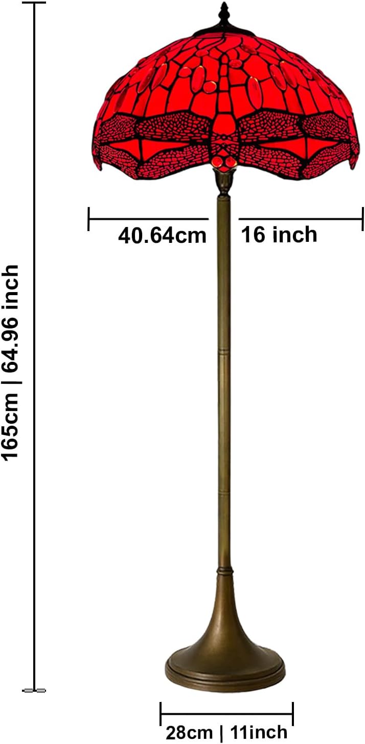 Tiffany Floor Lamps Stunning Quality Handcrafted 16 inch Stained Glass Lamp Shades Antique Design Floor Lamp for Living Room Bedroom Hallway Gallery (TFL-1606)