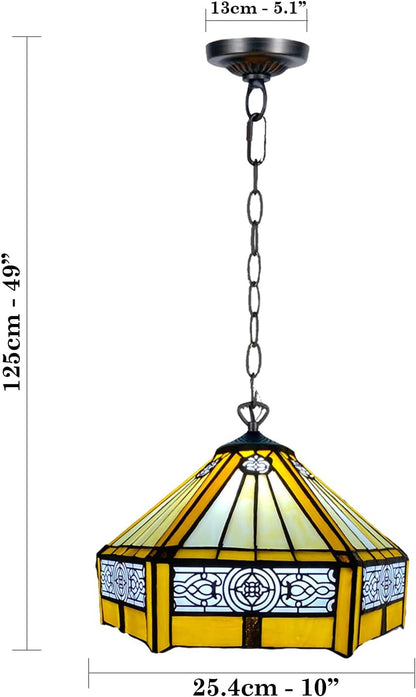 Tiffany Pendant Lamps Handcrafted Stained Glass Lamp Shades Stunning Quality Antique Design Pendant Light for Living Room Bedroom Lounge Hallway (P-1005)