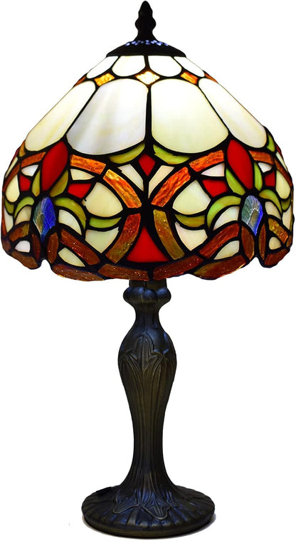Tiffany Table Lamp Handcrafted Stained Glass Lampshade Stunning Quality Antique Design Base Table Lamps for Living Room Bedside Desk Bedroom Coffee Table (TFTL-1050)