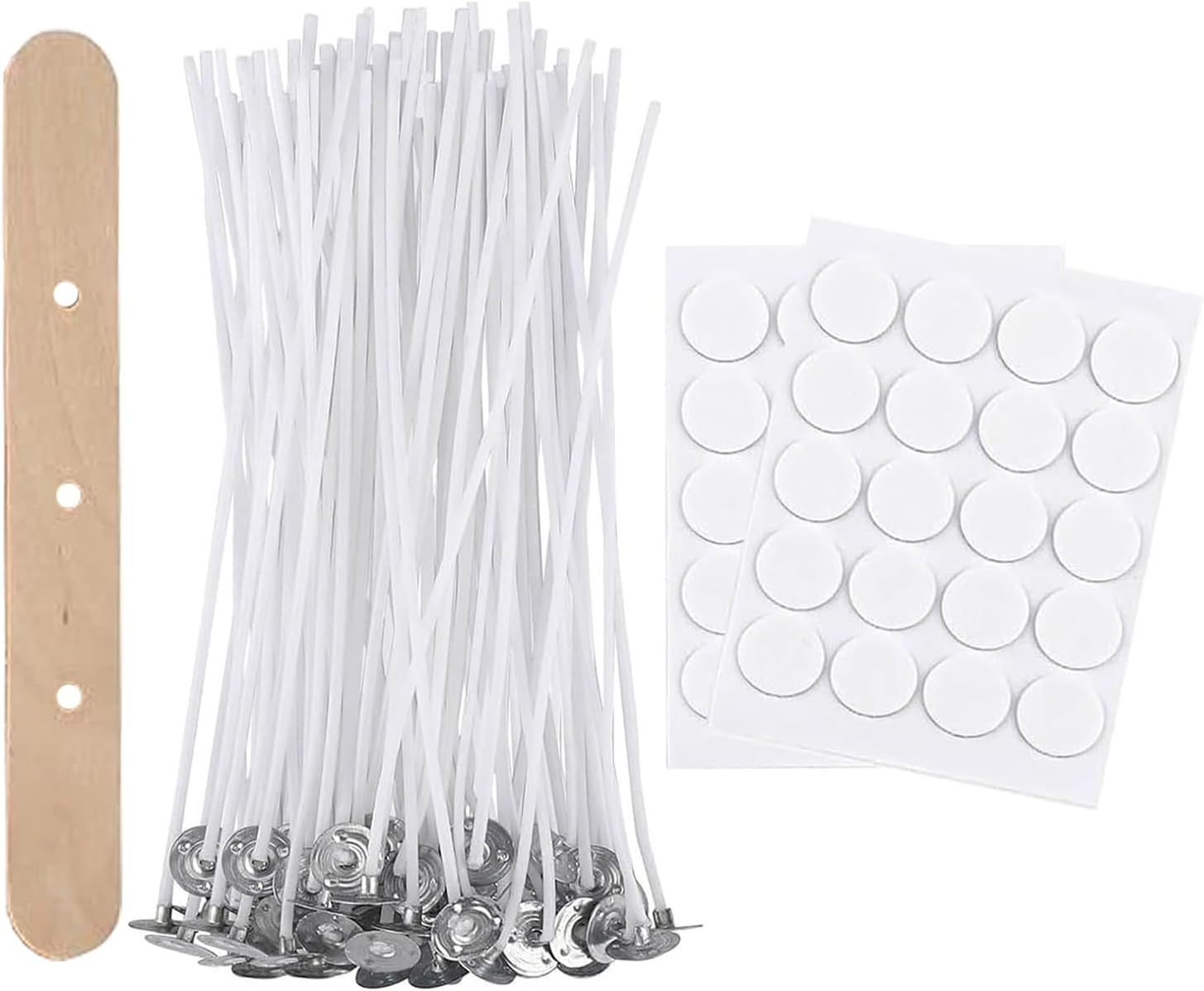40 Pcs Candle Wicks for Making Candles – 5cm long Pre-Waxed Wicks with self Centering Holder for DIY Candles Craft Tools Candle Making Kit - Longer Burning Time with Low Smoke