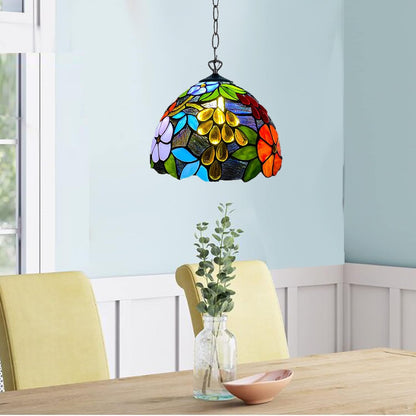 Tiffany Pendant Lamps Handcrafted Stained Glass Lamp Shades Stunning Quality Antique Design Pendant Light for Living Room Bedroom Lounge Hallway (P-1009)