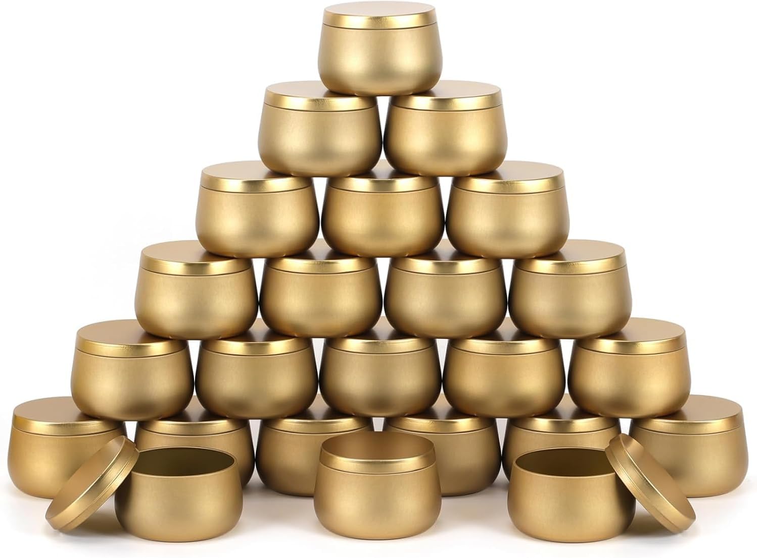 24 Pack Candle Tins Golden - 4 OZ Candle Jars for Candle Making - Ideal Candle Making Jars for Professionals as Well as hobbyists