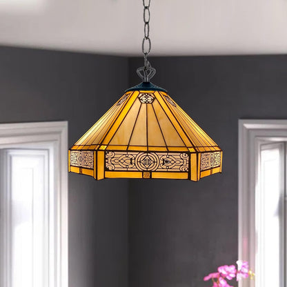 Tiffany Pendant Lamps Handcrafted Stained Glass 16 inch Lamp Shades Stunning Quality Antique Design Pendant Lamps for Living Room Bedroom Lounge Hallway (P-1605)