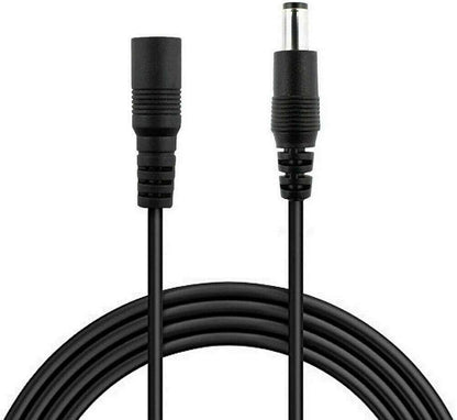 Auroh 5 Meter CCTV 2.1 x 5.5mm DC 12V Power Extension Cable Black Male to Female, Power Supply Adapter Extender Cord for CCTV Security Cameras, DVRs, LED Strips, Routers