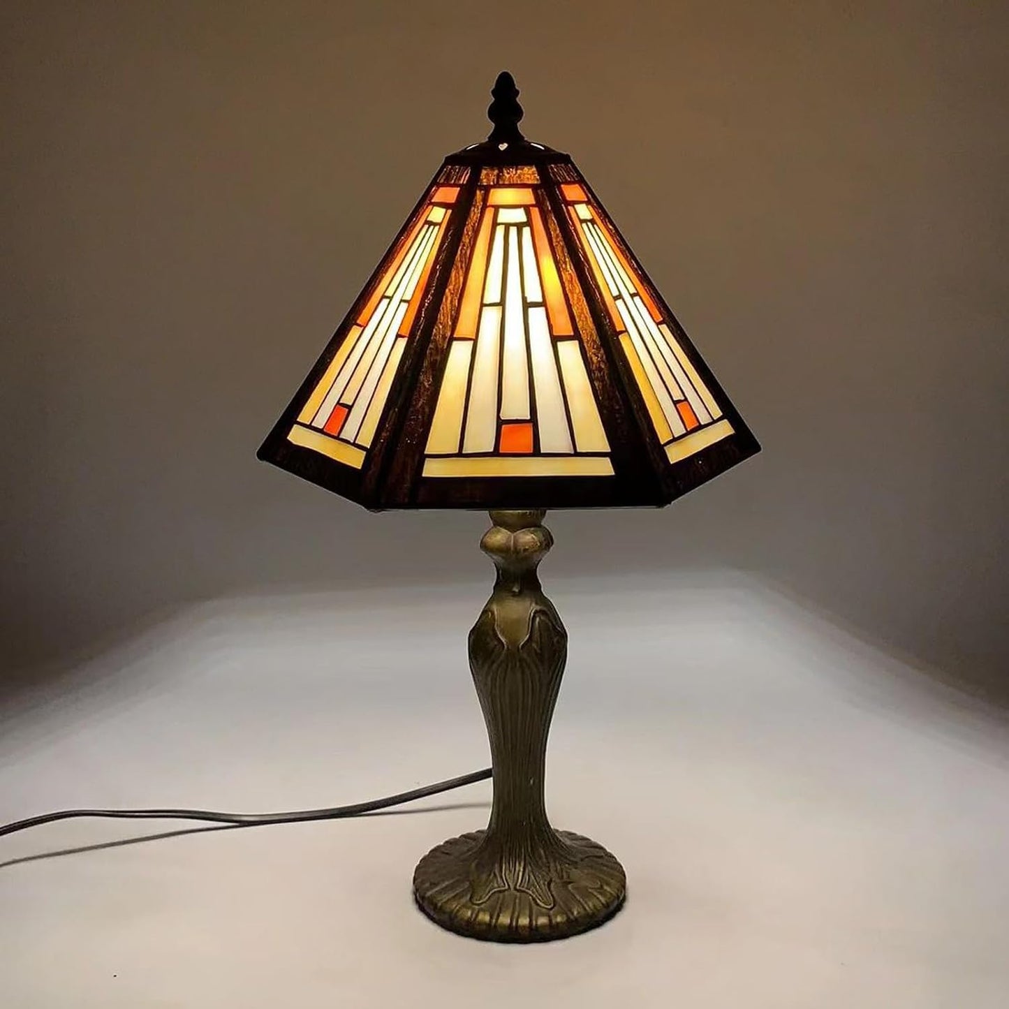Tiffany Table Lamp Handcrafted Stained Glass Lamp Shades Stunning Quality Antique Design Base Desk Lamp for Living Room Bedroom Bedside Lamps Coffee Table (TFTL-1051)