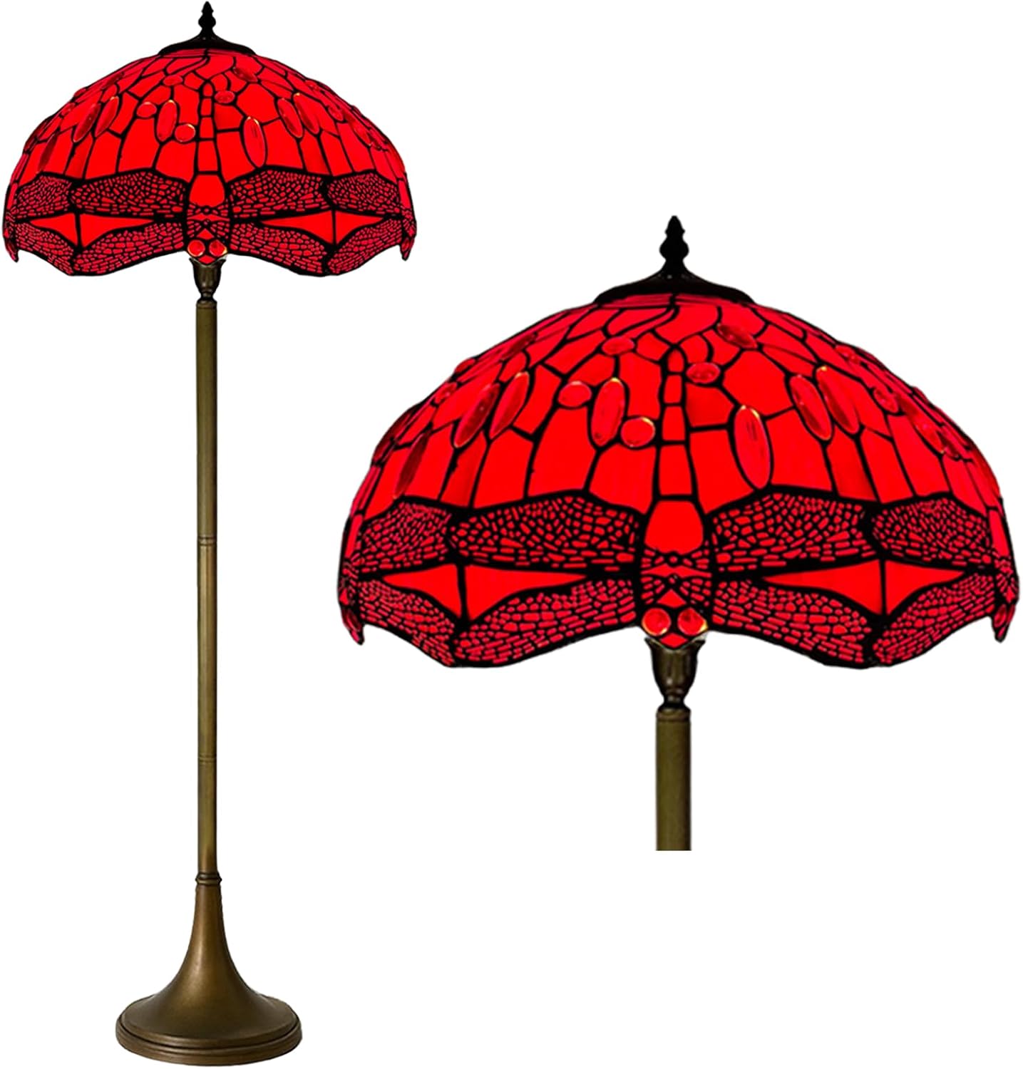 Tiffany Floor Lamps Stunning Quality Handcrafted 16 inch Stained Glass Lamp Shades Antique Design Floor Lamp for Living Room Bedroom Hallway Gallery (TFL-1606)