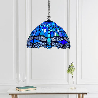Tiffany Pendant Lamps Handcrafted Stained Glass Lamp Shades Stunning Quality Antique Design Pendant Light for Living Room Bedroom Lounge Hallway (P-1007)