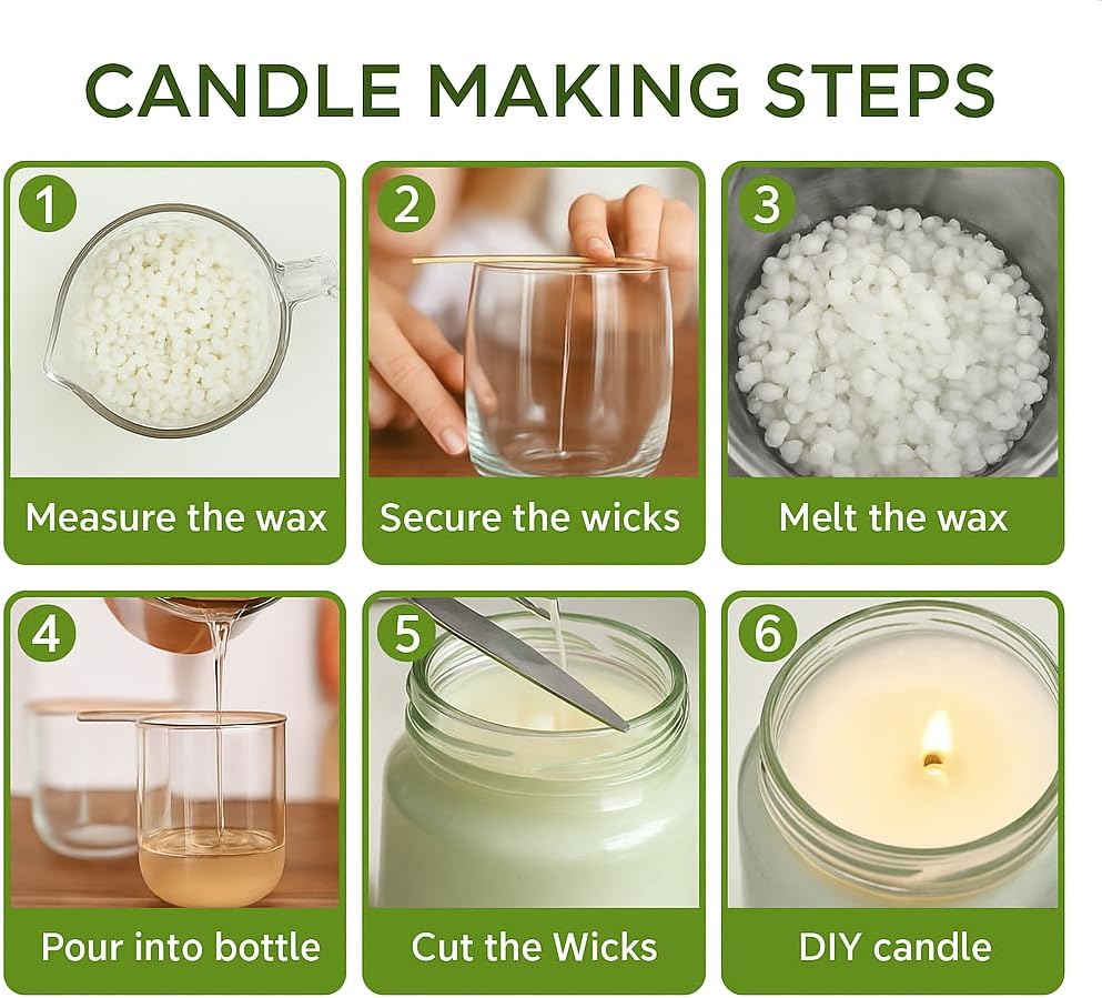 Auroh Pure Soy Wax for Candle Making - 1KG Premium Candle Wax Pellets for DIY Projects - Natural and Eco-Friendly SOYA Wax Beads for Arts and Crafts