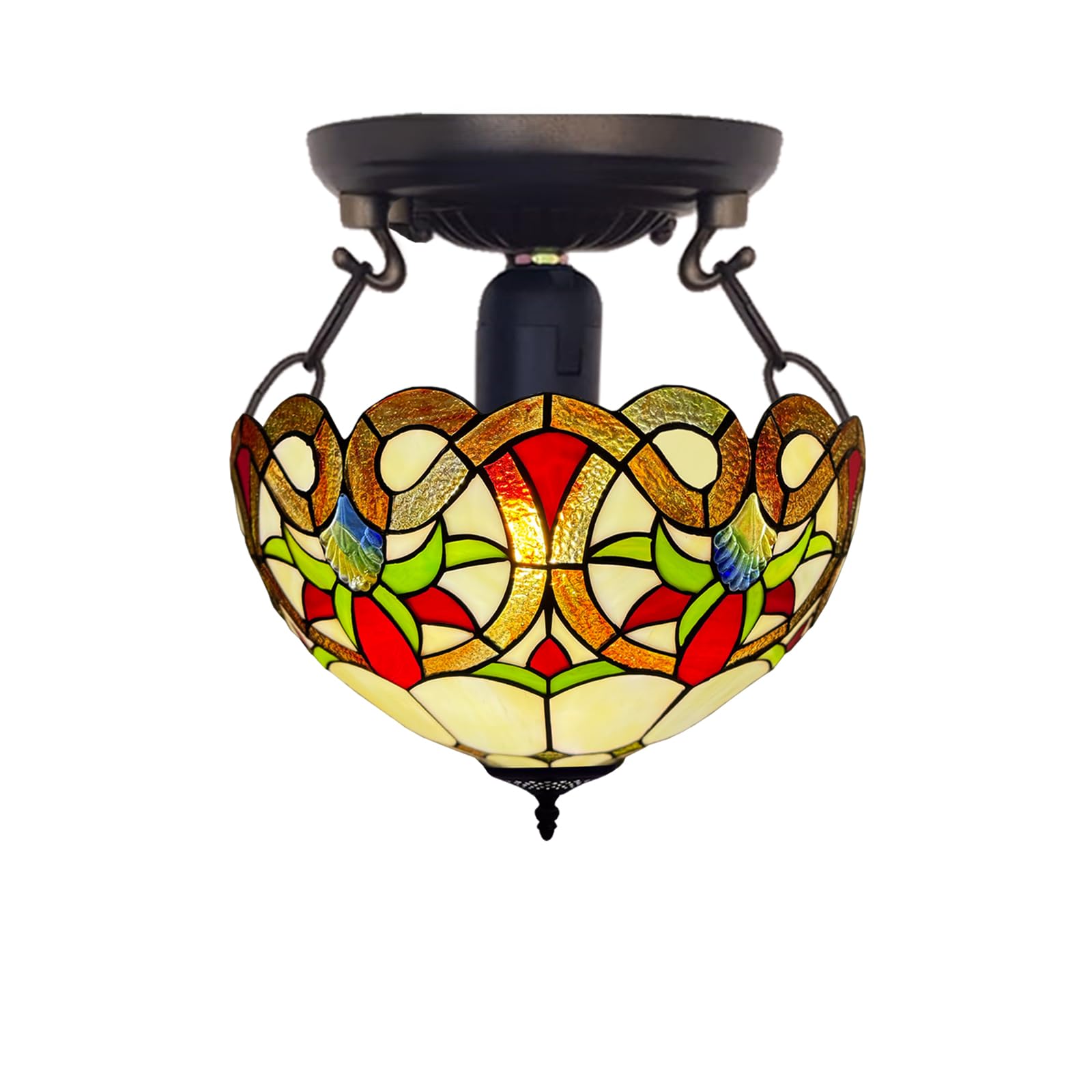Tiffany Ceiling Lights 16 inch Handcrafted Lamp Shade Antique Dragonfly Design Ceiling Lamps for Living Room Decor Home Decor Lounge