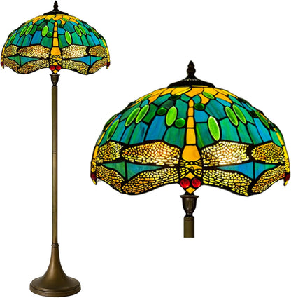 Tiffany Floor Lamps Stunning Quality Handcrafted 16 inch Stained Glass Lamp Shades Antique Design Floor Lamp for Living Room Bedroom Hallway Gallery (TFL-1615)
