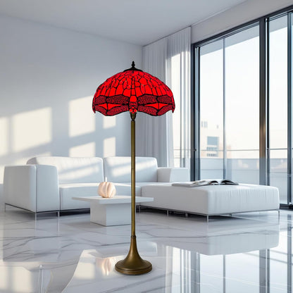 Tiffany Floor Lamps Stunning Quality Handcrafted 16 inch Stained Glass Lamp Shades Antique Design Floor Lamp for Living Room Bedroom Hallway Gallery (TFL-1606)