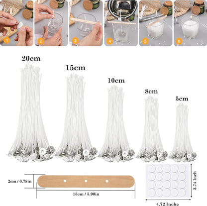 40 Pcs Candle Wicks for Making Candles – 5cm long Pre-Waxed Wicks with self Centering Holder for DIY Candles Craft Tools Candle Making Kit - Longer Burning Time with Low Smoke