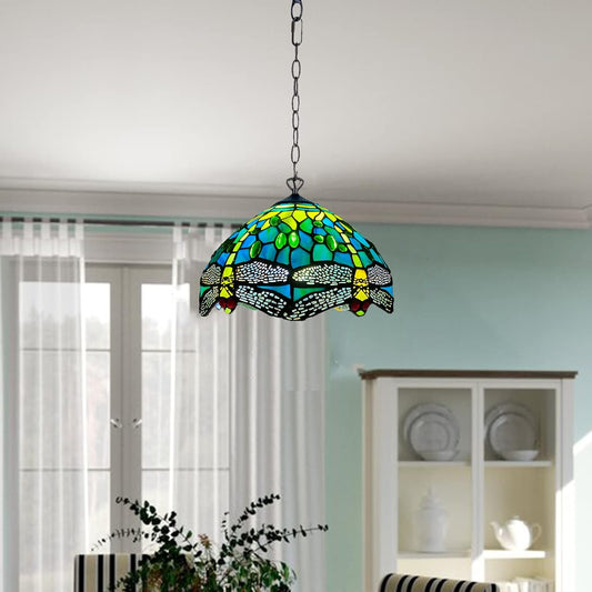 Tiffany Pendant Lamps Handcrafted Stained Glass Lamp Shades Stunning Quality Antique Design Pendant Light for Living Room Bedroom Lounge Hallway (P-1015)