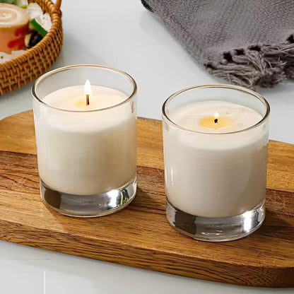 Auroh 15 Pack Glass Candle Jars with Bamboo Lids - 7 OZ Transparent Candle Containers for Candle making - Ideal candle making supplies for professionals as well as hobbyists