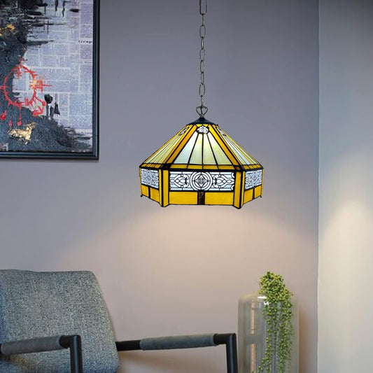Tiffany Pendant Lamps Handcrafted Stained Glass Lamp Shades Stunning Quality Antique Design Pendant Light for Living Room Bedroom Lounge Hallway (P-1005)