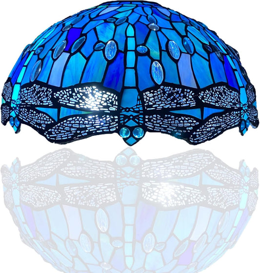 16 inch Tiffany Style Lamp Shades Antique Handcrafted Stained Glass Shades | 3-in-1 Multi-Purpose Shade for Table Lamps, Ceiling Lamps, Pendant Lamps (1607)