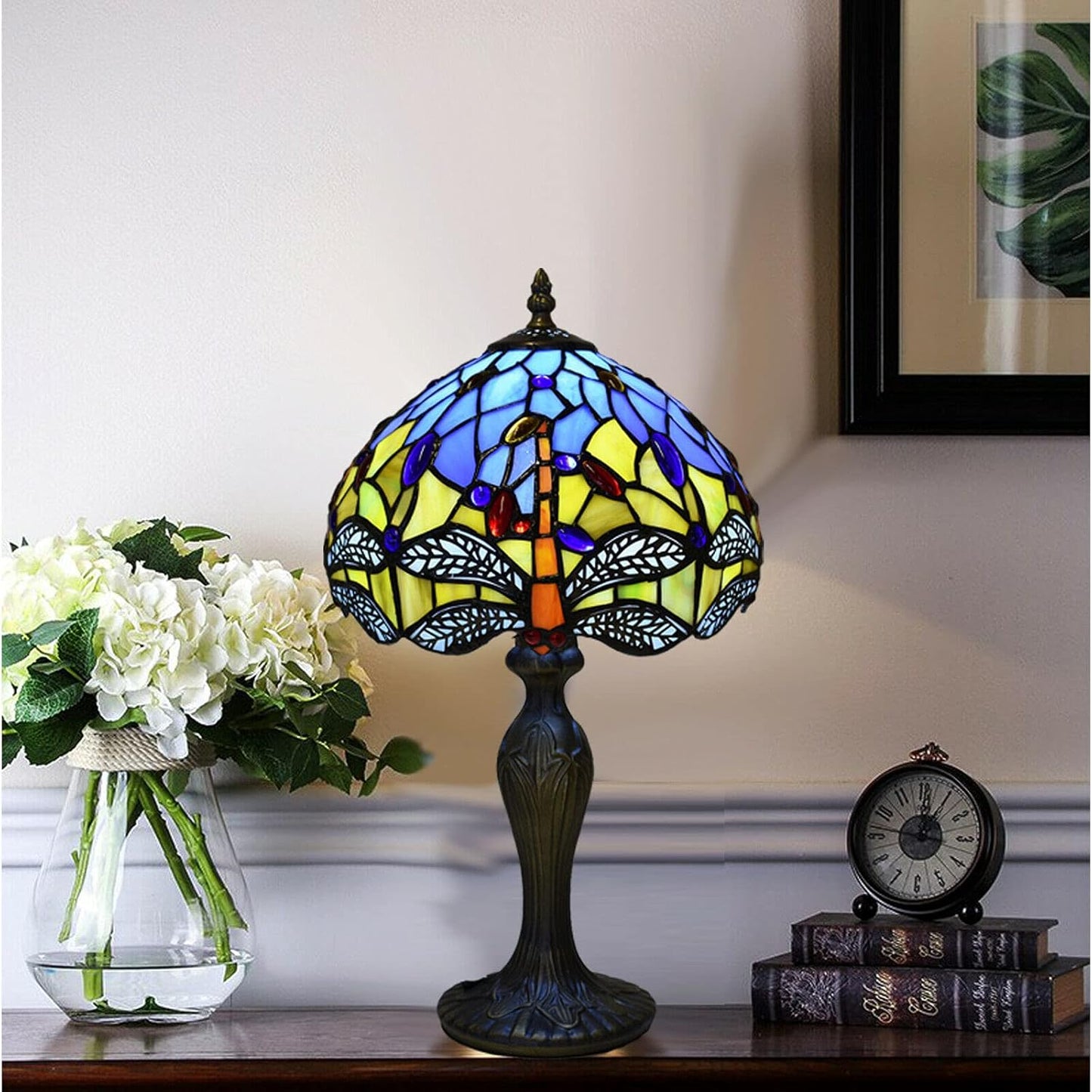 10 inch Tiffany Lamp Shades Antique Style Handcrafted Stained Glass Shades | 3-in-1 Multi-Purpose Shade for Table Lamps, Ceiling Lamps, Pendant Lamps (1003)