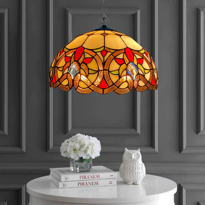 Tiffany Pendant Light 16 inch Handcrafted Lamp Shade Antique Dragonfly Design Pendant Ceiling Lights for Living Room Decor Home Decor Lounge