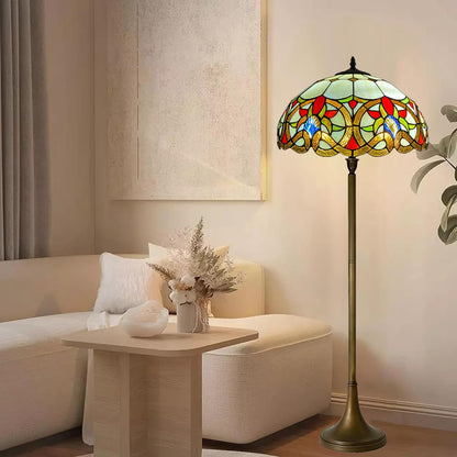 Tiffany Floor Lamps Stunning Quality Handcrafted 16 inch Stained Glass Lamp Shades Antique Design Floor Lamp for Living Room Bedroom Hallway Gallery (TFL-1650)
