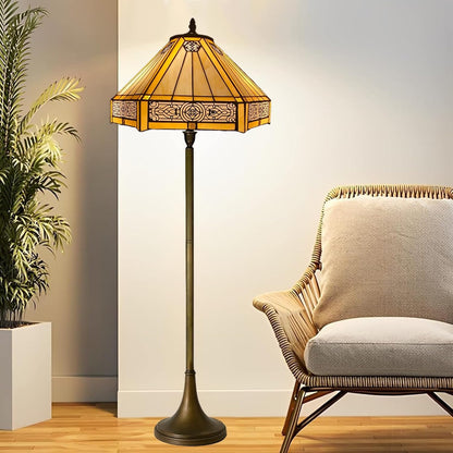 Tiffany Floor Lamps Stunning Quality Handcrafted 16 inch Stained Glass Lamp Shades Antique Design Floor Lamp for Living Room Bedroom Hallway Gallery (TFL-1605)