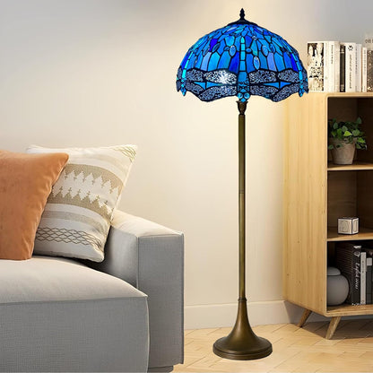 Tiffany Floor Lamps Stunning Quality Handcrafted 16 inch Stained Glass Lamp Shades Antique Design Floor Lamp for Living Room Bedroom Hallway Gallery (TFL-1607)