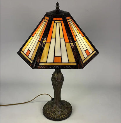 Tiffany Table Lamp Handcrafted Stained Glass Lamp Shades Stunning Quality Antique Design Base Desk Lamp for Living Room Bedroom Bedside Lamps Coffee Table (TFTL-1051)