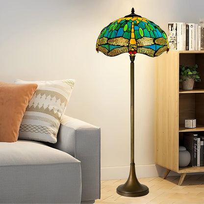 Tiffany Floor Lamps Stunning Quality Handcrafted 16 inch Stained Glass Lamp Shades Antique Design Floor Lamp for Living Room Bedroom Hallway Gallery (TFL-1615)