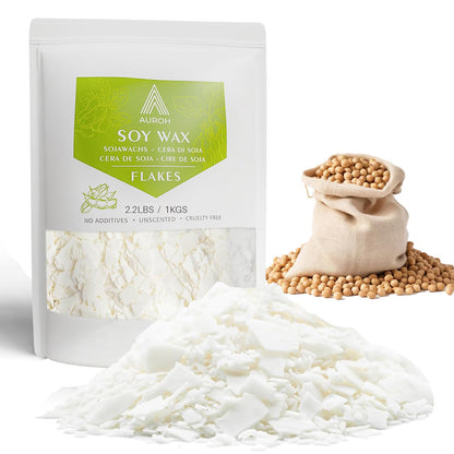100% Pure Soy Wax 5KG Natural SOYA Container Wax Flakes for Candle Making, Wax Melts – Biodegradable, eco-Friendly Wax