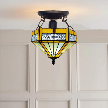 Tiffany Ceiling Lamps Handcrafted Stained Glass Lamp Shades Stunning Quality Antique Design Ceiling Light for Living Room Bedroom Lounge Hallway (C-1005)