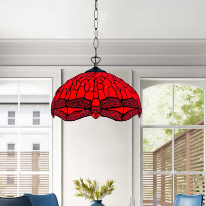 Tiffany Pendant Light 16 inch Handcrafted Lamp Shade Antique Dragonfly Design Pendant Ceiling Lights for Living Room Decor Home Decor Lounge