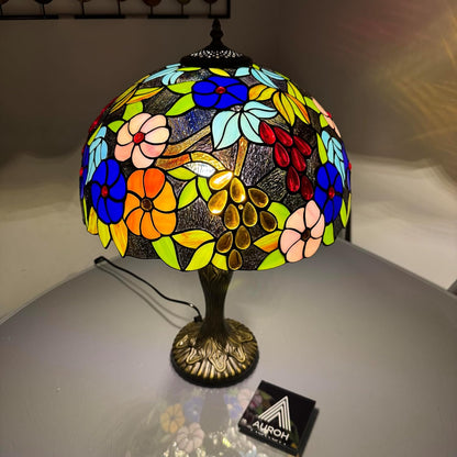 Tiffany Table Lamp Handcrafted 16 inch Stained Glass Lamp Shades Antique Design Stunning Quality Desk Lamp for Living Room Bedroom Bedside Lamps Coffee Table (TFTL-1609)