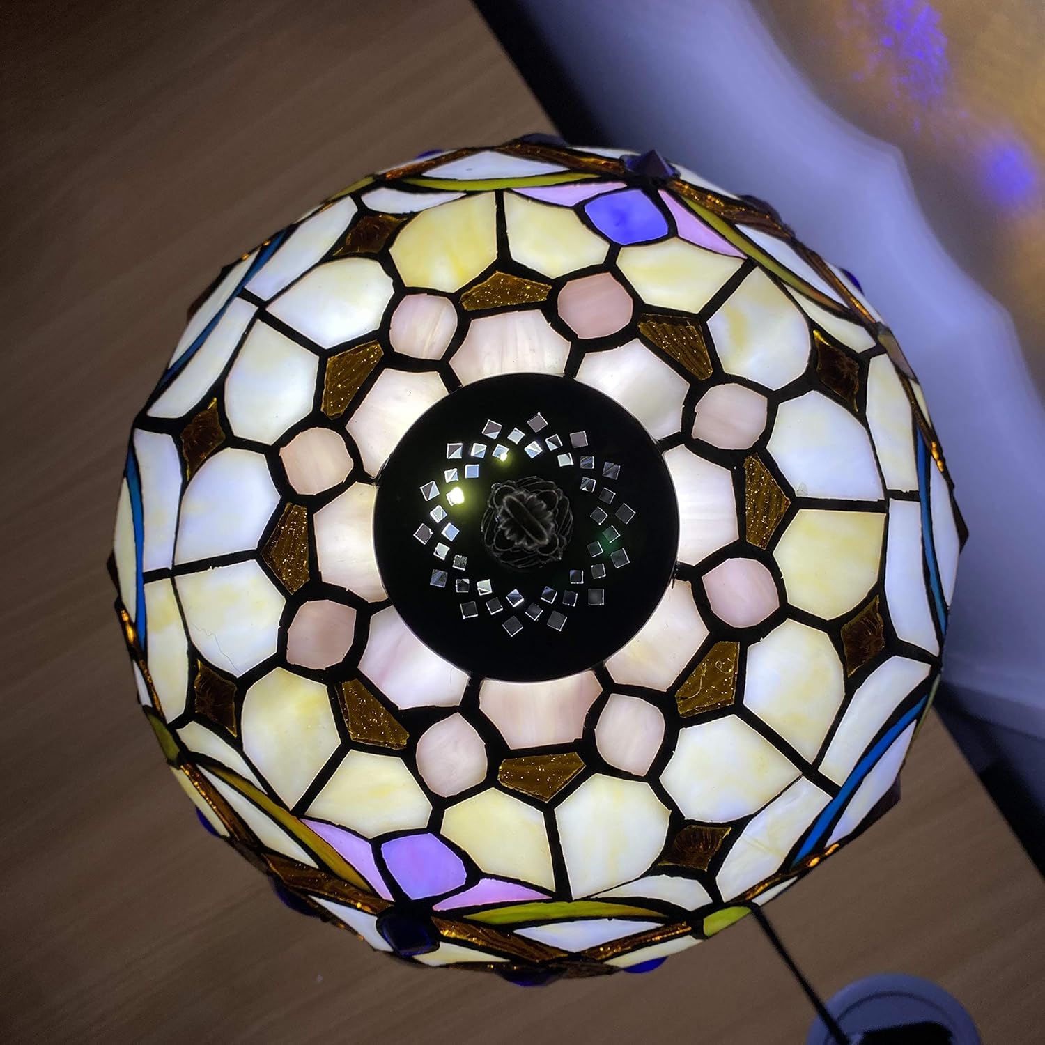 Tiffany Style Table Lamp Stained Glass Handcrafted Lampshade Antique Design Base Table Lamps for Living Room Bedside Desk Bedroom Coffee (TFTL-1004)