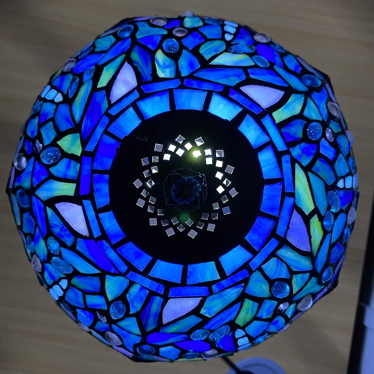 Tiffany Table Lamp Handcrafted Blue Dragonfly Design Lampshade Stunning Quality Antique Table Lamps for Living Room Bedside Desk Bedroom Coffee Table (TFTL-1007)