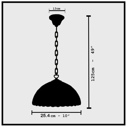 Auroh Tiffany Pendant Light 10 Inch – P-1051 Cream & Amber Sunset Mission-Style Geometric Handcrafted Stained Glass, Hallway or Bedroom, UK