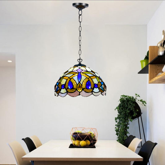 Tiffany Pendant Lamps Handcrafted Stained Glass Lamp Shades Stunning Quality Antique Design Pendant Light for Living Room Bedroom Lounge Hallway