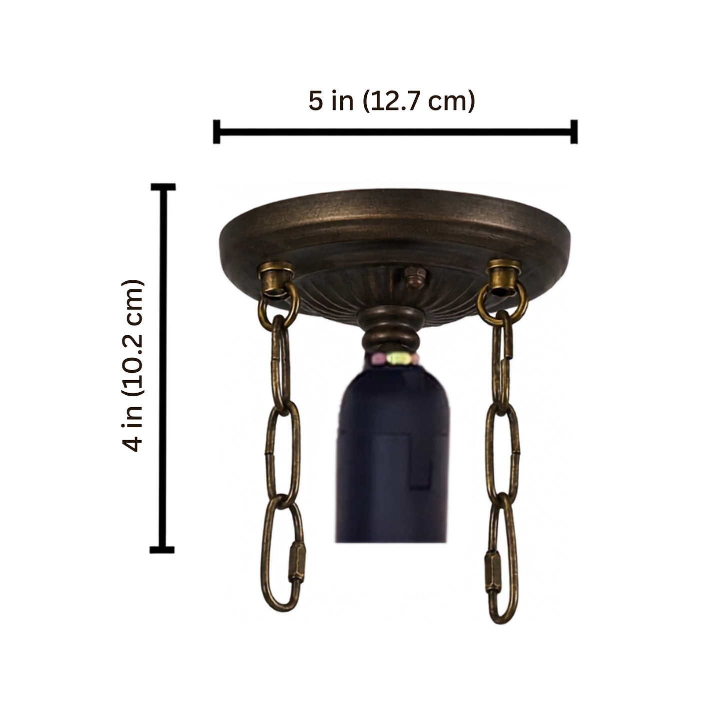 Ceiling Light Fitting with E27 Bulb Holder – Fits 10 Inch Tiffany Style Lampshades, Flush Ceiling Fixing
