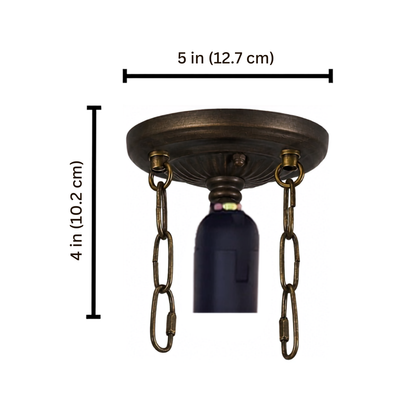 Ceiling Light Fitting with E27 Bulb Holder – Fits 10 Inch Tiffany Style Lampshades, Flush Ceiling Fixing
