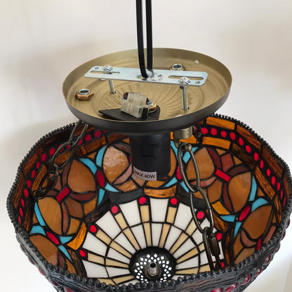 Ceiling Light Fitting with E27 Bulb Holder – Fits 10 Inch Tiffany Style Lampshades, Flush Ceiling Fixing