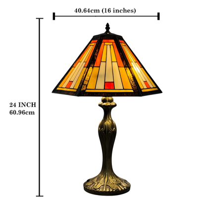 Auroh Tiffany Table Lamp 16 Inch – TFTL-1651 Handcrafted Stained Glass, UK