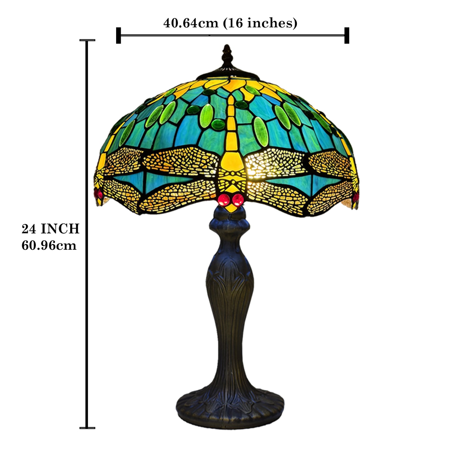Tiffany Table Lamp Handcrafted 16 inch Stained Glass Lamp Shades Antique Design Stunning Quality Desk Lamp for Living Room Bedroom Bedside Lamps Coffee Table