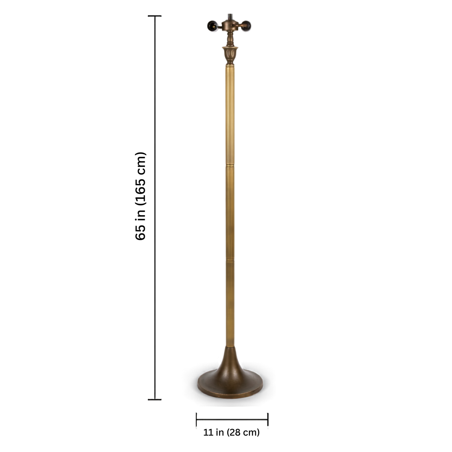 Floor Lamp Base with 2x E27 Bulb Holders – Fits 10, 12 & 16 Inch Tiffany Style Lampshades, Dark Bronze Finish