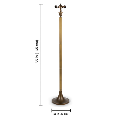Floor Lamp Base with 2x E27 Bulb Holders – Fits 10, 12 & 16 Inch Tiffany Style Lampshades, Dark Bronze Finish
