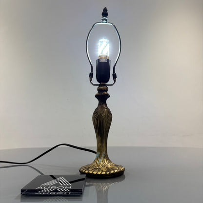 Table Lamp Base with E27 Bulb Holder – Fits 10 Inch Tiffany Style Lampshades, Brown Metal