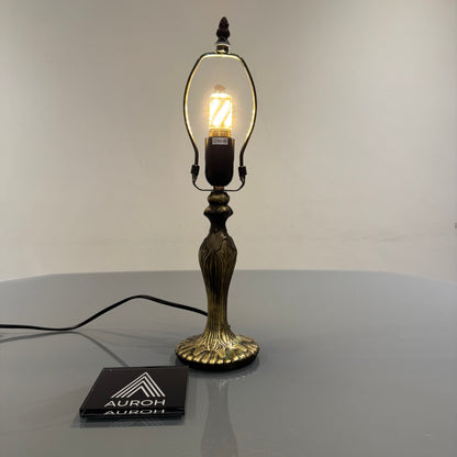 Table Lamp Base with E27 Bulb Holder – Fits 10 Inch Tiffany Style Lampshades, Brown Metal
