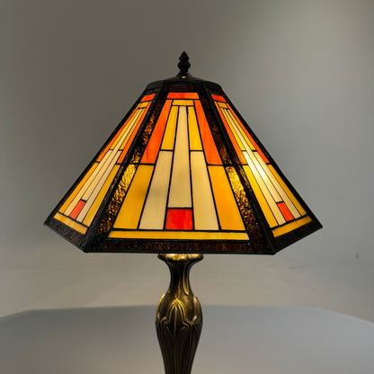 Auroh Tiffany Table Lamp 16 Inch – TFTL-1651 Handcrafted Stained Glass, UK